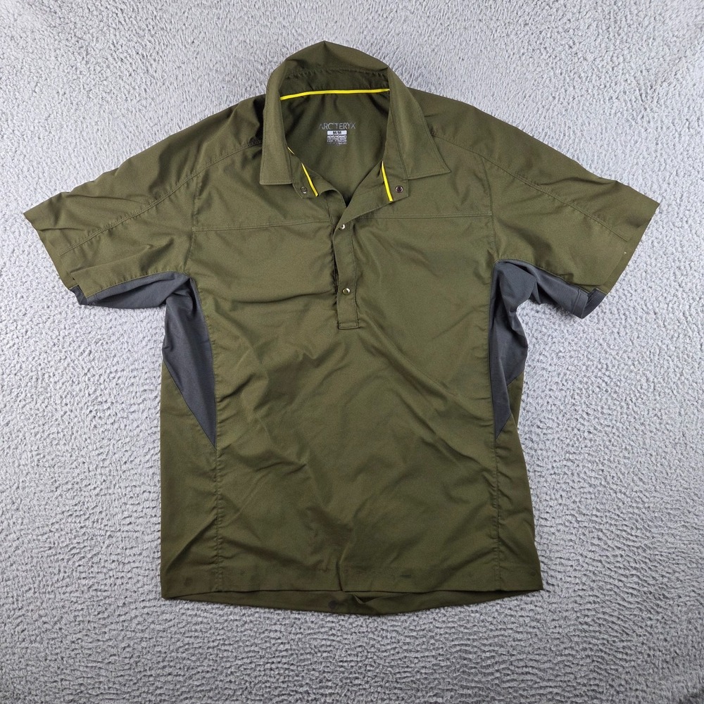 Arc'teryx Polo Shirt Mens M Green Premium Quality Performance Snap Buttons